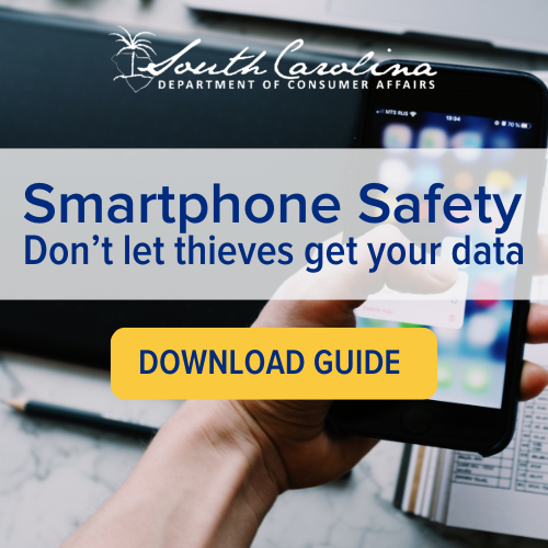 A hand holding a smartphone. Smartphone Safety: Don't let thieves get your data